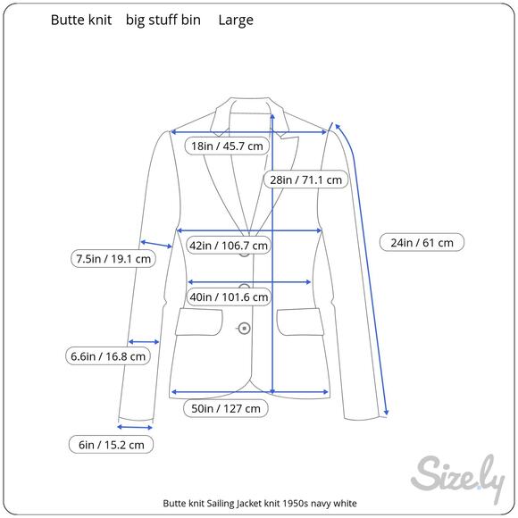 Butte knit Sailing Jacket knit 1950s navy white - Picture 2 of 10